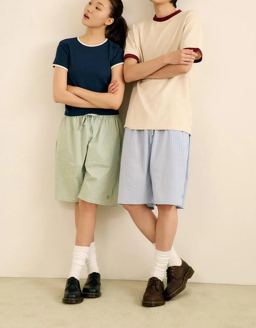 [류혜영 PICK] 마른파이브 코튼 스트라이프 버뮤다 파자마 팬츠 3colors (F/L, XL) 상세페이지 20